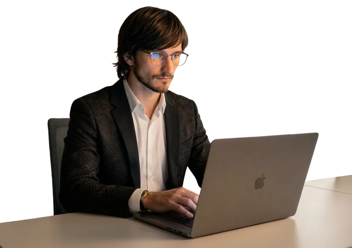 Alex working — engineering since 2007, AI-native since 2021